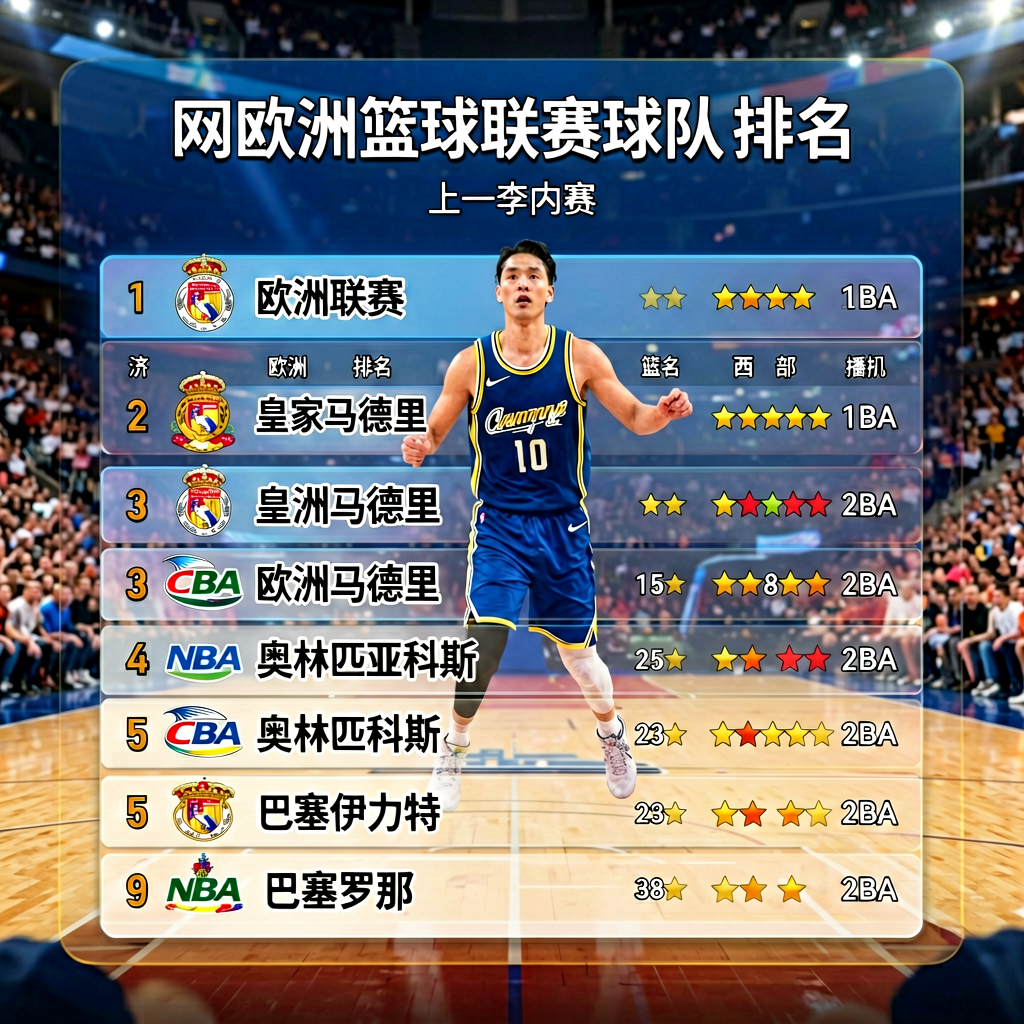 欧洲篮球联赛球队排名